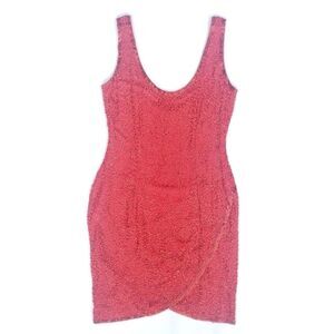 Black Tie Oleg Cassini Red Silk Sequin Dress 10